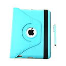 360 Rotating Magnetic Leather Case Smart Cover Stand for New iPad 3/iPad 2 Baby Blue