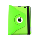 360 Rotating Magnetic Leather Case Smart Cover Stand for New iPad 3/iPad 2 Green