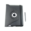 360 Rotating Magnetic Leather Case Smart Cover Stand for New iPad 3/iPad 2 Black