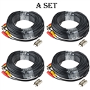 4 PACK 100ft bnc video power cable security camera wire cord for cctv dvr surveillance system