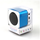 Mini Speaker Portable Micro SD TF MP3 Music Player FM Radio LCD Screen Baby Blue