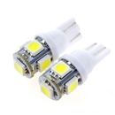 2PCS T10 5050 SMD Hyper White Car Smd Wedge 5 Led Light Bulbs 12V