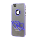Stone Mandrel Blue PU Transparent Hard Back Case Cover Skin for Apple iPhone 5 6th