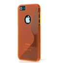 Orange Transparent S-Line Flexible Soft TPU Case Skin Cover For Apple iPhone 5 6TH iPhone5