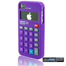 For APPLE iPHONE 4 4S 4G Soft SILICONE SKIN Case Cover PURPLE CALCULATOR DESIGN