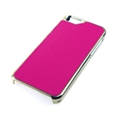 Rosy Deluxe PU Leather with Gold Edge Snap-On Hard Case Cover for Apple iPhone 5 5G 5th Gen