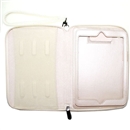 360 Degree Rotating PU Zipper Leather Case Cover for Apple iPad Mini white 