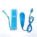 2-in-1 MotionPlus Remote Controller and Nunchuk + Case for Wii Blue