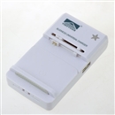 Intelligent Business Universal Wall Travel Charger for Cell Phone PDA Camera Li-ion Battery with USB Port White