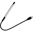 New Flexible USB Metal Shell Super Bright 10 LED Light Lamp For PC Notebook Laptop Black