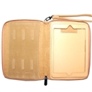 360 Degree Rotating PU Zipper Leather Case Cover for Apple iPad Mini Light brown