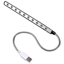 New Flexible USB Plastic shell Super Bright 10 LED Light Lamp for PC Notebook Black