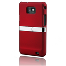 Back Case Stand Cover With Chrome for Samsung Galaxy S II S2 i9100 Red