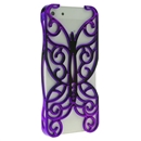Purple Butterfly Hollow Out Floral Cover Case Skin Protector For iPhone 5 
