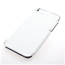 White Deluxe Snake Skin PU Leather with Silver Edge Snap-On Hard Case Cover for Apple iPhone 5 5G 5th Gen