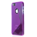 Deep Purple Transparent S-Line Flexible Soft TPU Case Skin Cover For Apple iPhone 5 6TH iPhone5