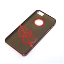 Gray Translucent Red Dual Hearts Ultra Thin Hard Case Cover for Apple iPhone 5 5G 5th Gen