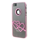 Stone Mandrel Pink PU Transparent Hard Back Case Cover Skin for Apple iPhone 5 6th