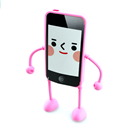 New Pink Cute 3D Silicone Robot Stand Case Cover for iPhone 4 4S