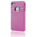 Deluxe Pink Case Cover With Chrome For iPhone 4 4G 4S