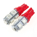 2PCS T10 5050 SMD Hyper Red Car Smd Wedge 9 Led Light Bulbs 12V