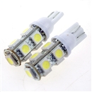 2PCS T10 5050 SMD Hyper White Car Smd Wedge 9 Led Light Bulbs 12V