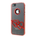 Stone Mandrel Red PU Transparent Hard Back Case Cover Skin for Apple iPhone 5 6th