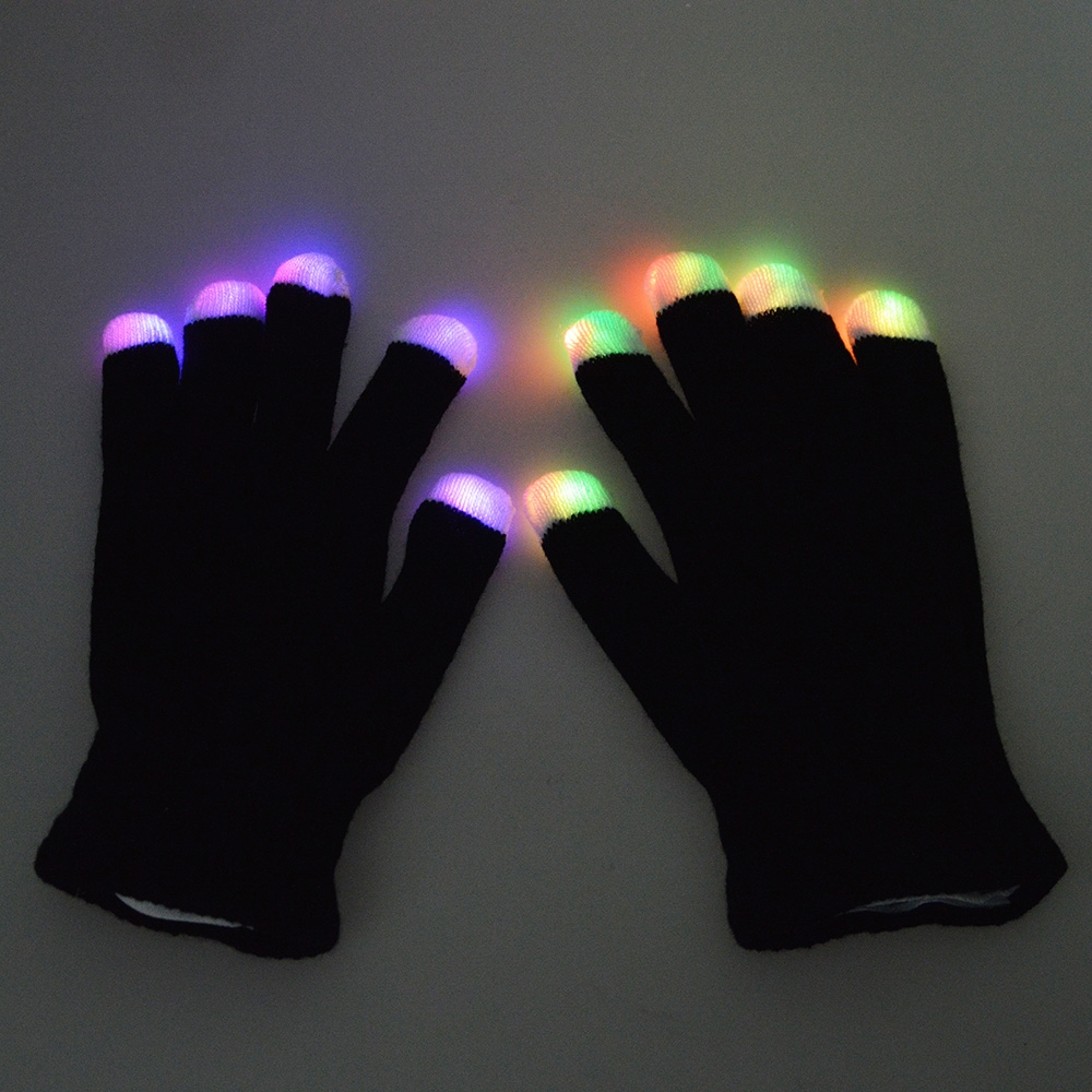 fashion cool led rave gloves glow 7 mode light up rave light gloves