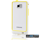 Yellow and White Silicone Case Cover Skin Bezel Bumper Frame for Samsung Galaxy S II i9100