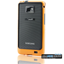 Black and Orange Silicone Case Cover Skin Bezel Bumper Frame for Samsung Galaxy S II i9100