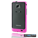 Black and Rosy Silicone Case Cover Skin Bezel Bumper Frame for Samsung Galaxy S II i9100