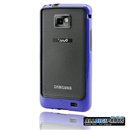 Black and Navy Blue Silicone Case Cover Skin Bezel Bumper Frame for Samsung Galaxy S II i9100