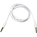 3FT 3.5mm Male M/M Stereo Plug Jack Audio Flat Extension Cable For Phone PC MP3  White