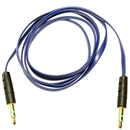 3FT 3.5mm Male M/M Stereo Plug Jack Audio Flat Extension Cable For Phone PC MP3 Blue