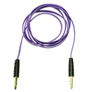 3FT 3.5mm Male M/M Stereo Plug Jack Audio Flat Extension Cable For Phone PC MP3 Purple