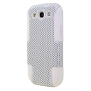 WHITE APEX PERFORATED DOUBLE LAYER HARD CASE COVER FOR SAMSUNG GALAXY S 3 III