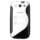 Clear Black TPU Hard S-Line Case Cover Stand for Samsung Galaxy S3 S III Phone