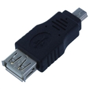 2 Pack Lot - USB A Female to Mini USB B 5 Pin Male F/M Adapter 