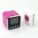 Mini Speaker Portable Micro SD TF MP3 Music Player FM Radio USB Disk-Hot Pink