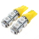 2PCS T10 5050 SMD Hyper Yellow Car Smd Wedge 9 Led Light Bulbs 12V